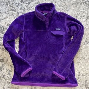 Patagonia purple pullover fleece , medium